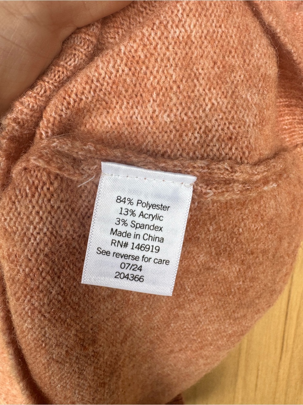 LC Lauren Conrad Heather Orange Ribbed Mock Neck Belted Sweater Harvest Dress - Picture 5 of 5